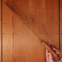 New Old Stock Pino Extra 12" Round Nosed Slicer Carbon Plum + Pin & Disc Handle Maniago, Italy ~1950s 60s