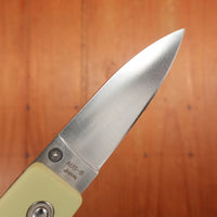 MOKI Coupe Folding Knife AUS-8 Lockback Grilon Cream Green Handle