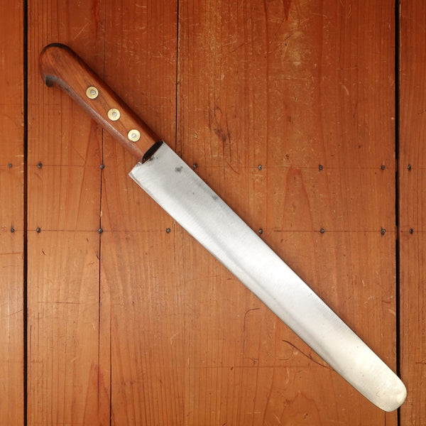 New Old Stock Pino Extra 12.5" Wide Round Nosed Slicer Carbon Plum + Pin & Disc Handle Maniago, Italy ~1950s 60s