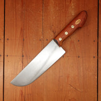 New Old Stock La Suprema 8.5" Heavy Butcher Knife / Light Cleaver Carbon Plum Wood Handle Maniago, Italy ~1950s 60s