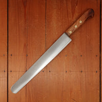 New Old Stock Pino Extra 11.25" Round Nosed Slicer Carbon Plum + Pin & Disc Handle Maniago, Italy ~1950s 60s