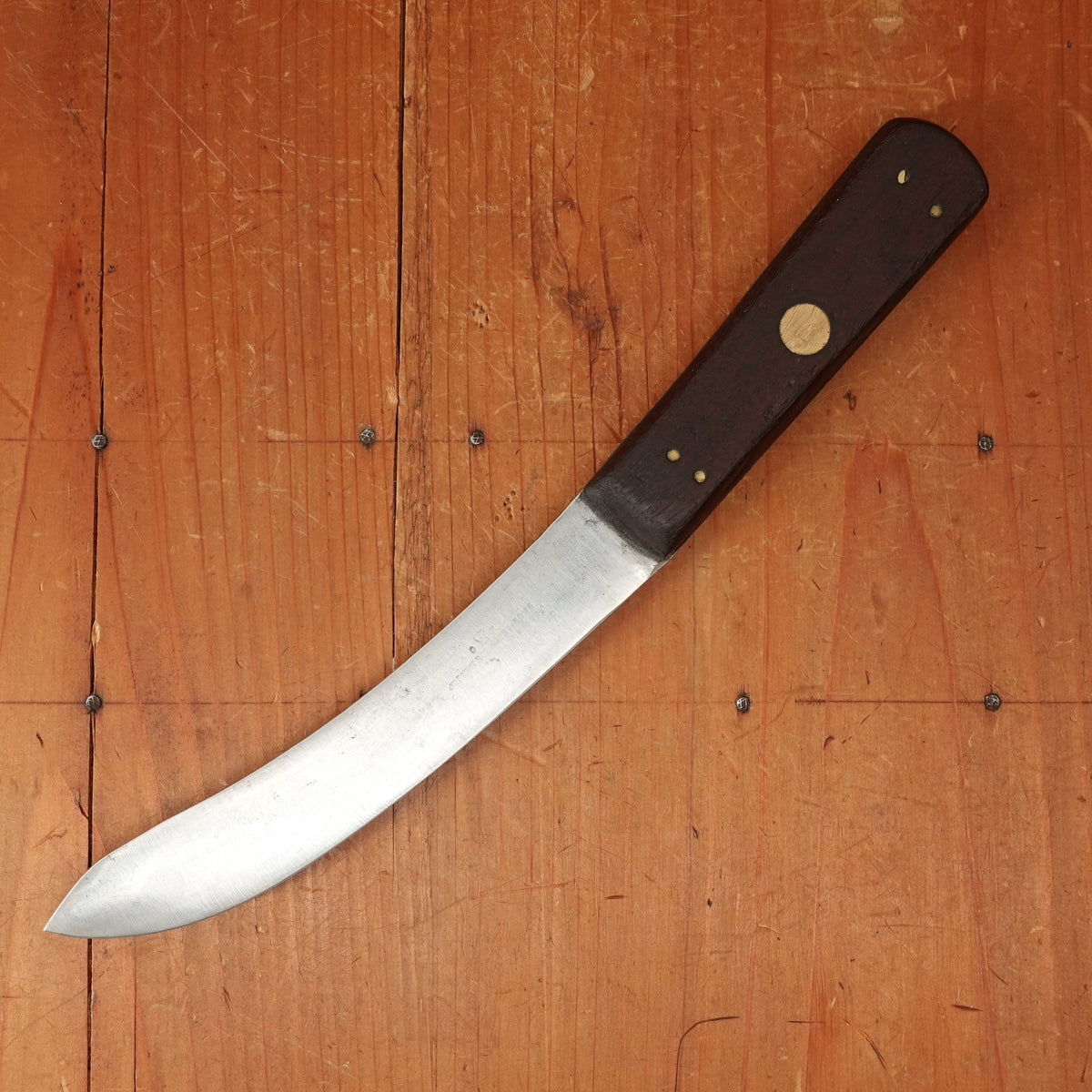 Joseph Rodgers & Sons 5.75" Skinning Knife Carbon Steel Rosewood & Brass Sheffield 1910-1930s