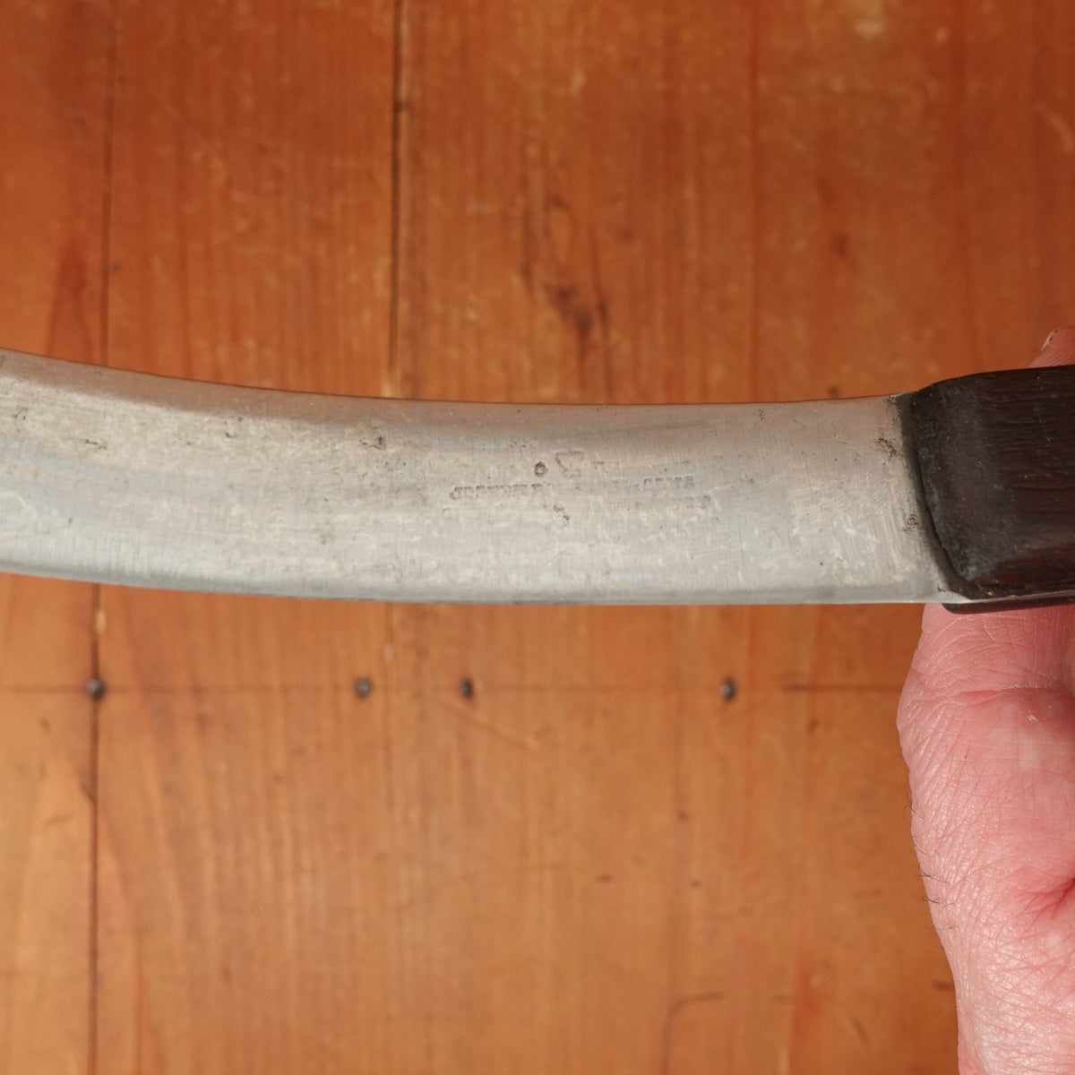 Joseph Rodgers & Sons 5.75" Skinning Knife Carbon Steel Rosewood & Brass Sheffield 1910-1930s