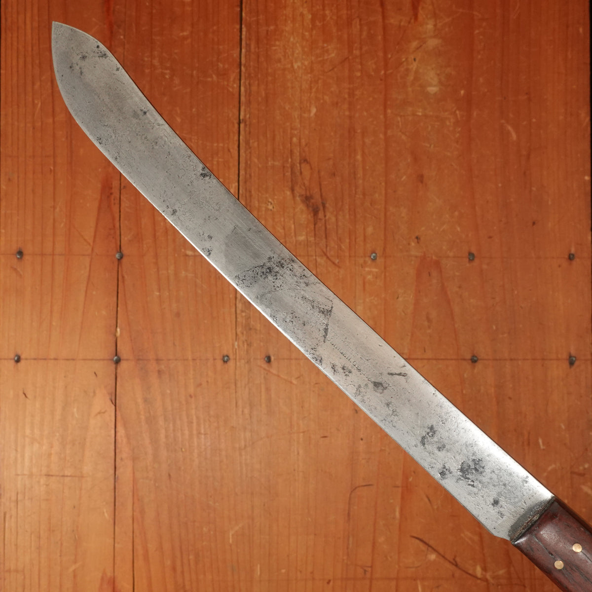 J A Henckels 9" Narrow Bullnose Semi Flex  Hand-Forged Carbon Steel 5 Pins Newer Rosewood Handle Solingen 1900-1920s