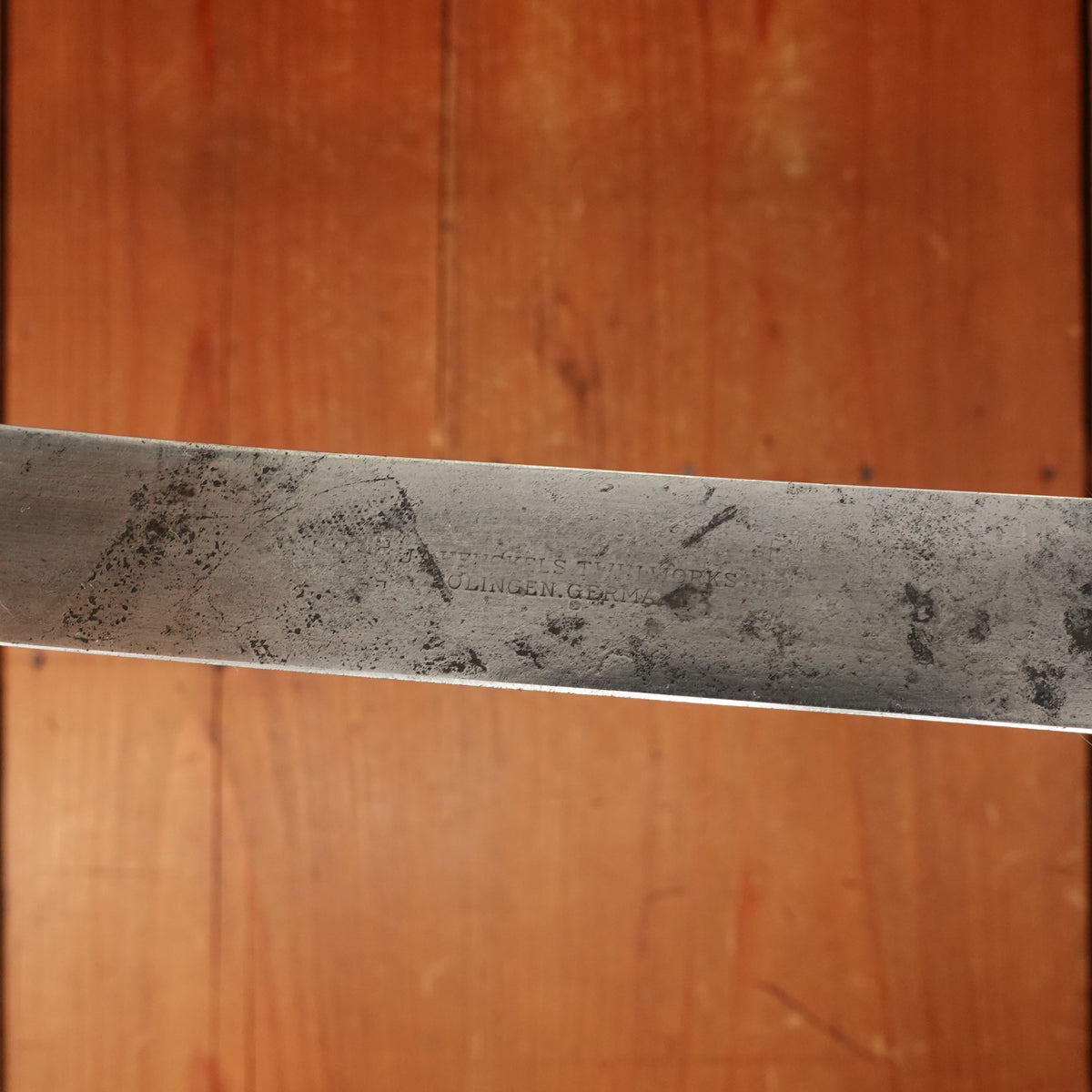 J A Henckels 9" Narrow Bullnose Semi Flex  Hand-Forged Carbon Steel 5 Pins Newer Rosewood Handle Solingen 1900-1920s