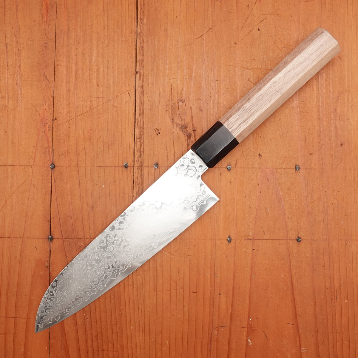 Hitohira HG 165mm Santoku Stainless Damascus Walnut Handle