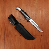 Buck 102 Woodsman 4” Fixed Clip Point 420HC Black Phenolic Handle with Leather Sheath