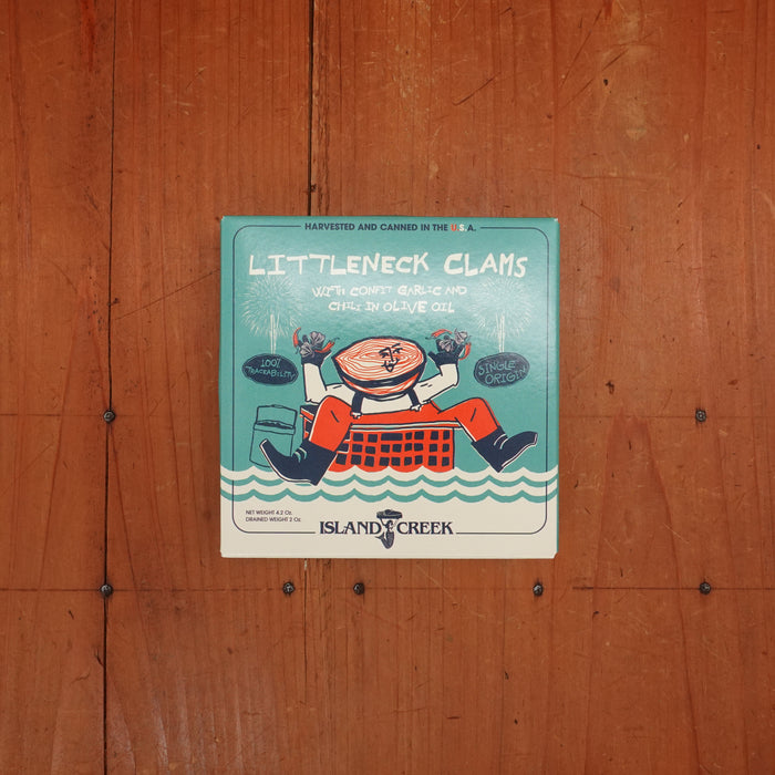 Island Creek Littleneck Clams with Confit Garlic, Chili & Olive Oil - 4.2oz