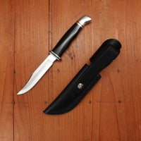 Buck 102 Woodsman 4” Fixed Clip Point 420HC Black Phenolic Handle with Leather Sheath