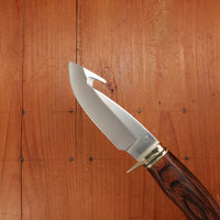 Buck 191 Zipper 4 1/4” Fixed Guthook 420HC Heritage Walnut Handle with Leather Sheath