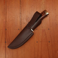 Buck 191 Zipper 4 1/4” Fixed Guthook 420HC Heritage Walnut Handle with Leather Sheath