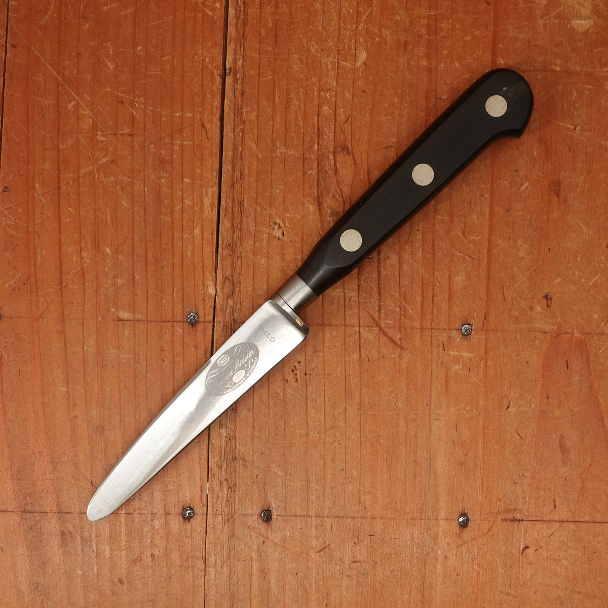 Sabatier Trompette / Ekco Ancienne Maison 3.25" Paring Knife Forged Stainless Walnut 1950-60s