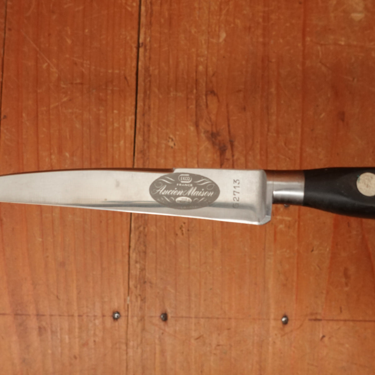 Sabatier Trompette / Ekco Ancienne Maison 3.25" Paring Knife Forged Stainless Walnut 1950-60s