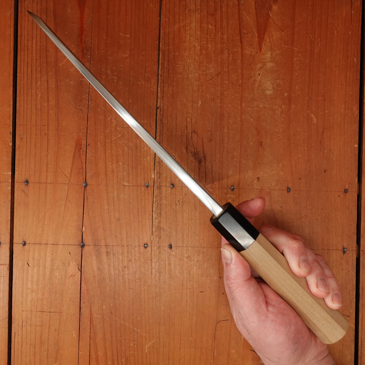 Trade In Hitohira Kikuchiyo Manzo 210mm Deba Aogami 2 Ho Wood with Box & Saya