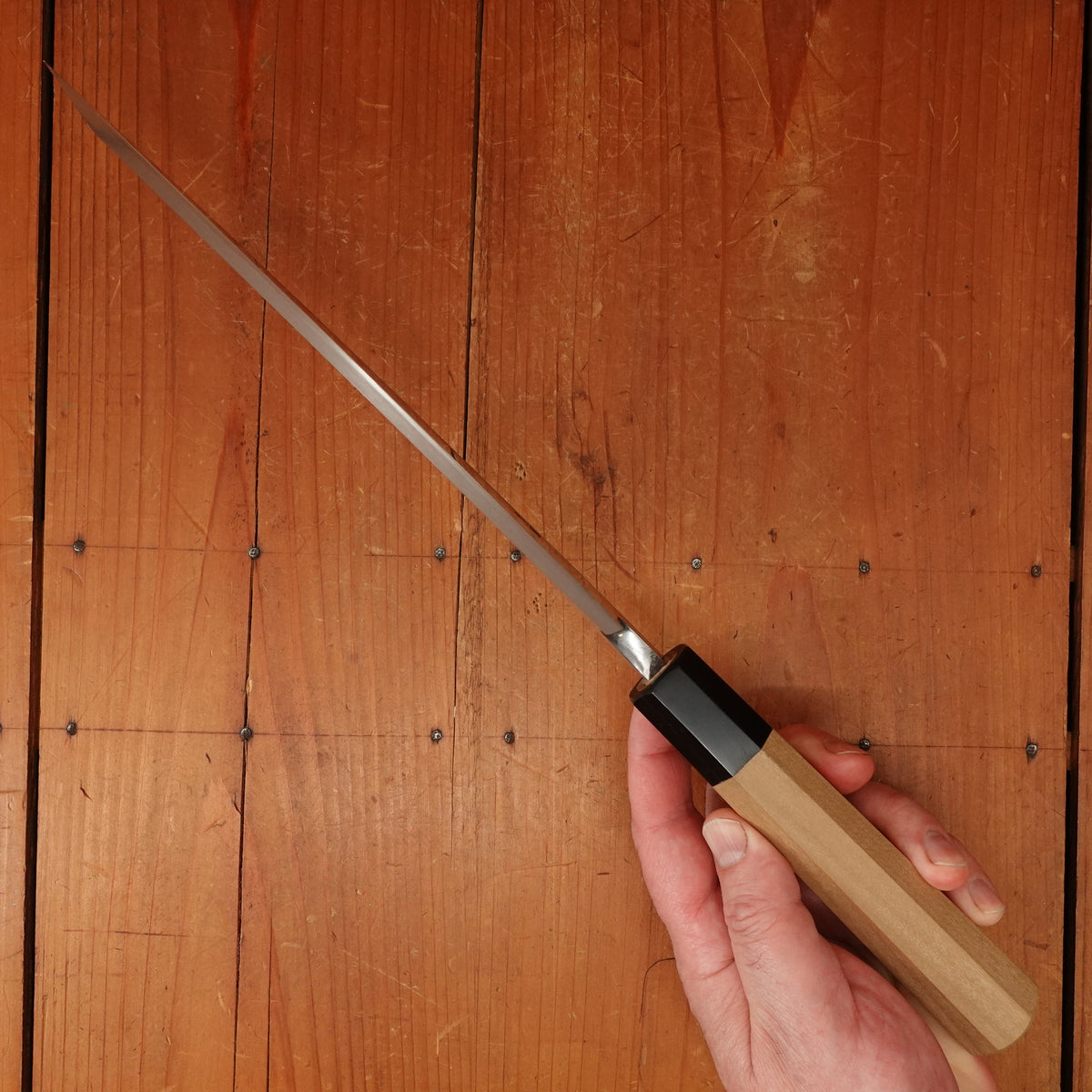 Trade In Hitohira Kikuchiyo Manzo 210mm Deba Aogami 2 Ho Wood with Box & Saya