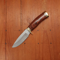 Buck 192 Vanguard 4 1/4” Fixed Drop Point 420HC Heritage Walnut Handle with Leather Sheath