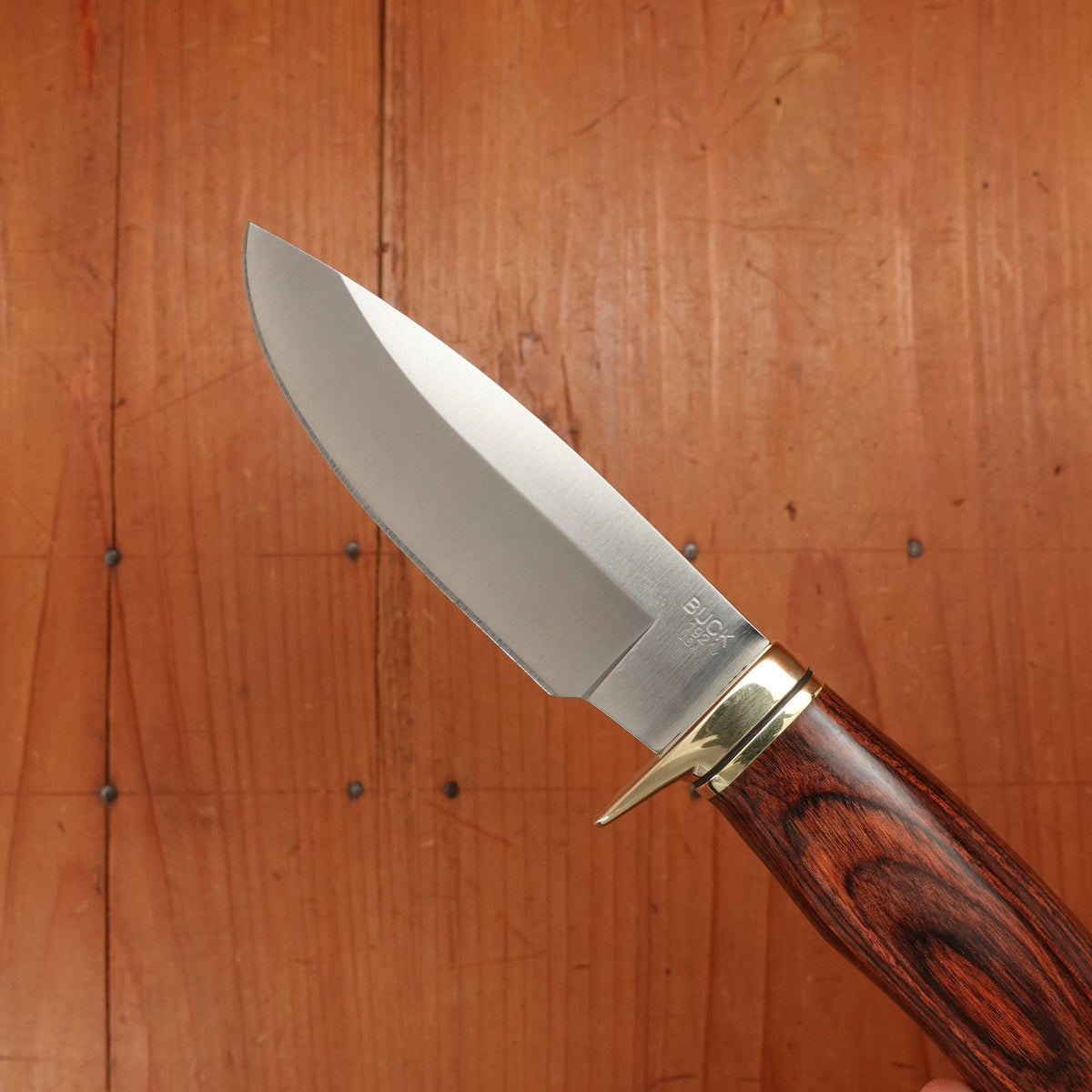 Buck 192 Vanguard 4 1/4” Fixed Drop Point 420HC Heritage Walnut Handle with Leather Sheath