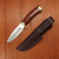 Buck 192 Vanguard 4 1/4” Fixed Drop Point 420HC Heritage Walnut Handle with Leather Sheath