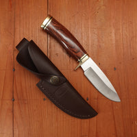 Buck 192 Vanguard 4 1/4” Fixed Drop Point 420HC Heritage Walnut Handle with Leather Sheath