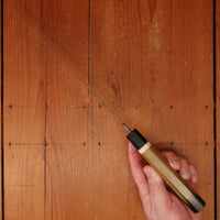 Rolin Knives 240mm Gyuto 26C3 Oil Quench Honyaki Octagonal Lignum Vitae Bone Blackwood Handle Cedar Saya