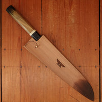 Rolin Knives 240mm Gyuto 26C3 Oil Quench Honyaki Octagonal Lignum Vitae Bone Blackwood Handle Cedar Saya