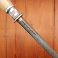 F Dick 11" Sharpening Steel Horn Handle 1960s-70s