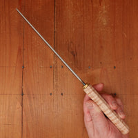 Rolin Knives 170mm Nakiri S Grind Lohman 124.19.05 Carbon Steel Stabilized Curly Maple Brass