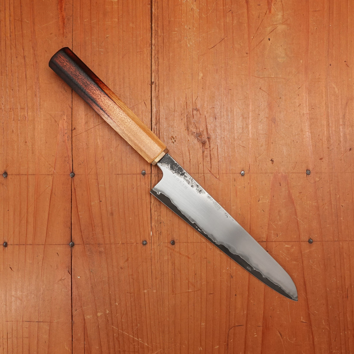 Rolin Knives Gomai 145mm Petty Vtoku 2 Stainless Clad Burnt Osage Orange
