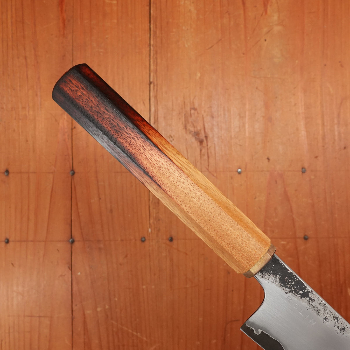 Rolin Knives Gomai 145mm Petty Vtoku 2 Stainless Clad Burnt Osage Orange