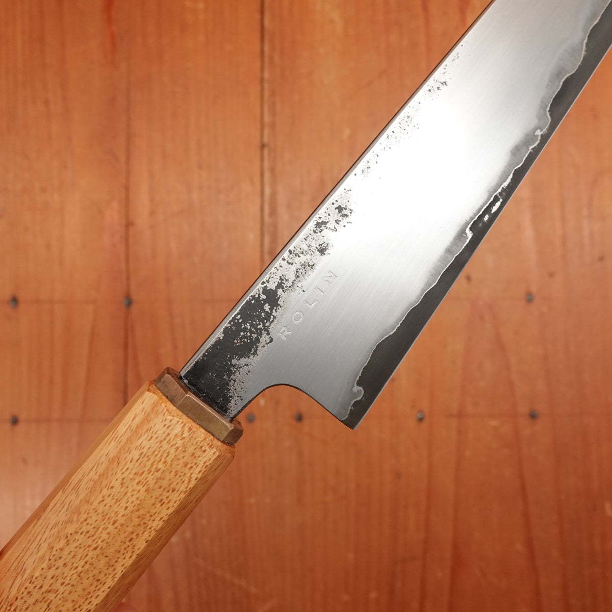 Rolin Knives Gomai 145mm Petty Vtoku 2 Stainless Clad Burnt Osage Orange