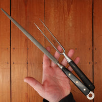 F Dick Gebr Schwabenland Forged Stainless Messerkoffer / Kochkoffer Chef Kit with Locking Briefcase Esslingen, W Germany 1950s 60s- 9 Pieces Minty