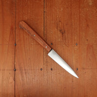 New Old Stock Mazzoli Chiasais 3.5" Paring Knife Carbon Plum Handle Maniago, Italy ~1950s 60s