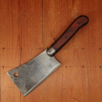 Foster Bros 6" Cleaver Hand-Forged Laminated Steel Grooved Hardwood and Iron Cap 1880s-1920