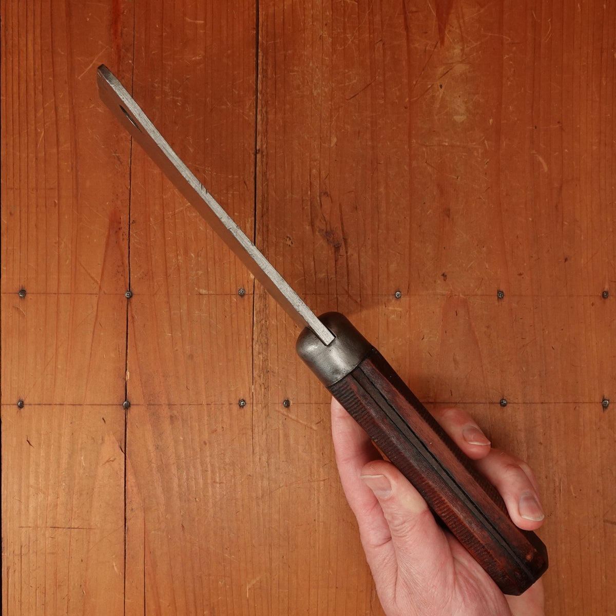 Foster Bros 6" Cleaver Hand-Forged Laminated Steel Grooved Hardwood and Iron Cap 1880s-1920