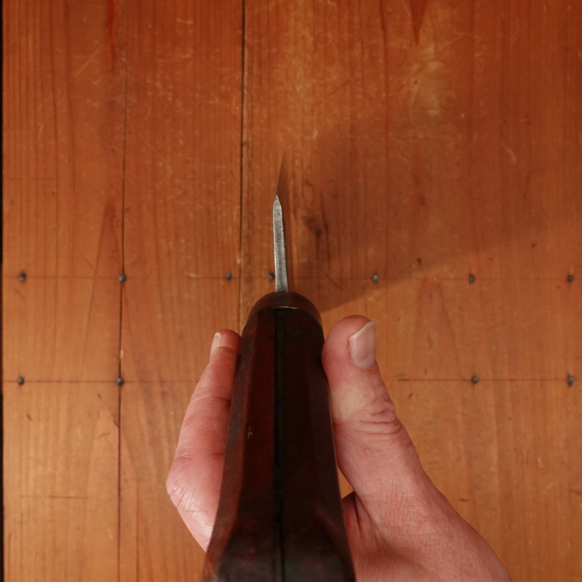 Foster Bros 6" Cleaver Hand-Forged Laminated Steel Grooved Hardwood and Iron Cap 1880s-1920