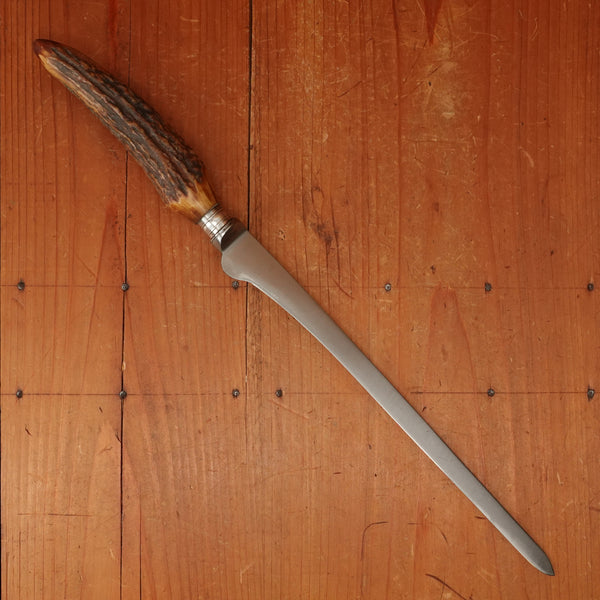 Harrison Bros & Howson 10” Ham / Salmon Slicer Double Shear Carbon Steel Stag Tip Sheffield 1900-1930