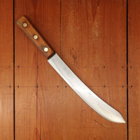 Unmarked (Foster Bros?) 11.75” Bullnose Scimitar Carbon Steel Beechwood USA 1930’s-50’s