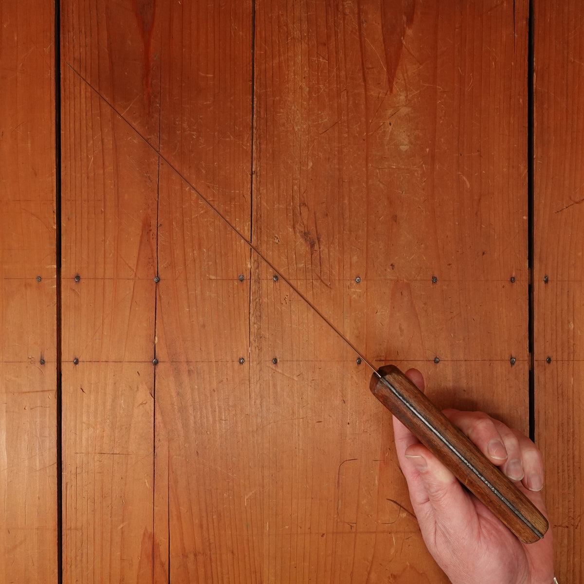 Unmarked (Foster Bros?) 11.75” Bullnose Scimitar Carbon Steel Beechwood USA 1930’s-50’s