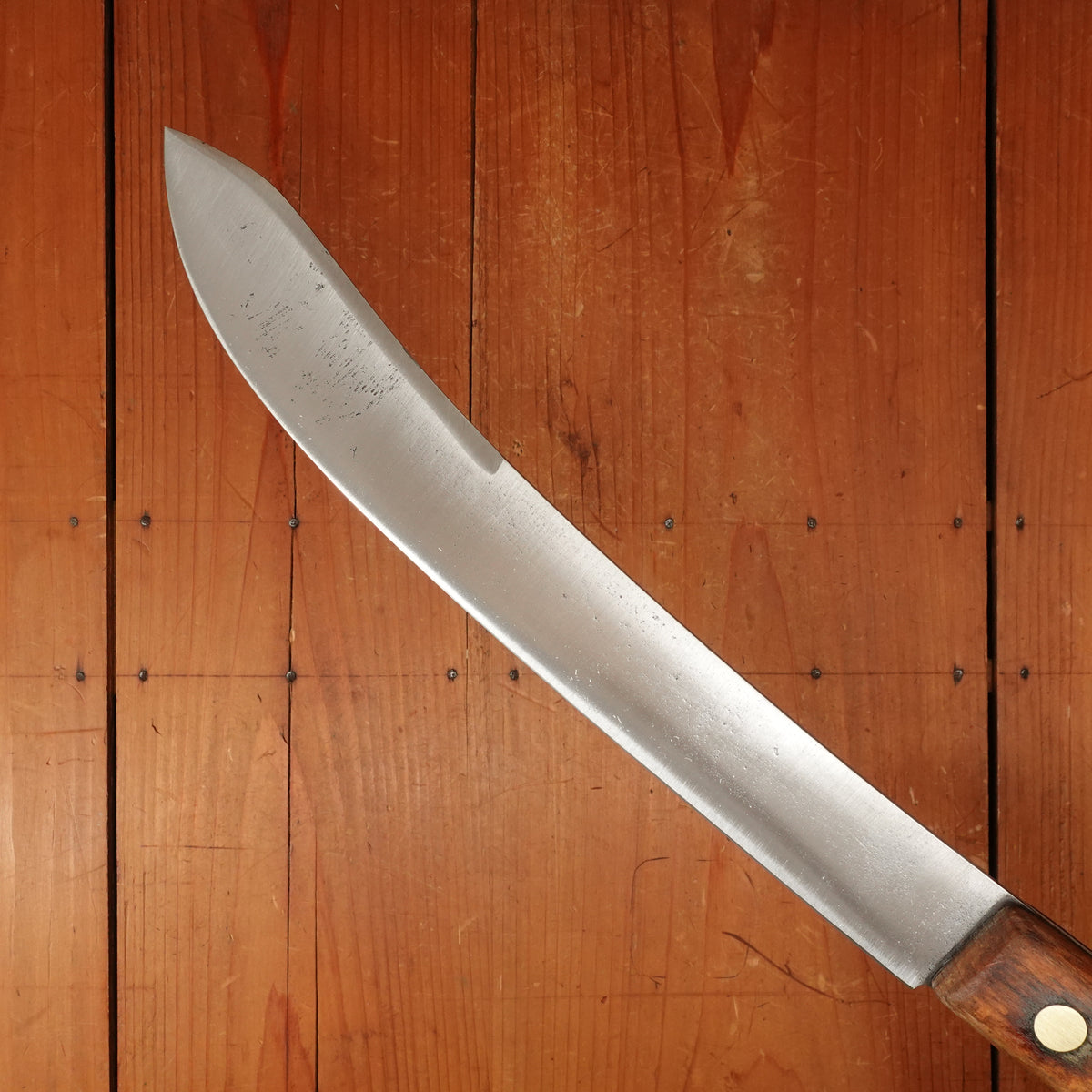 Unmarked (Foster Bros?) 11.75” Bullnose Scimitar Carbon Steel Beechwood USA 1930’s-50’s