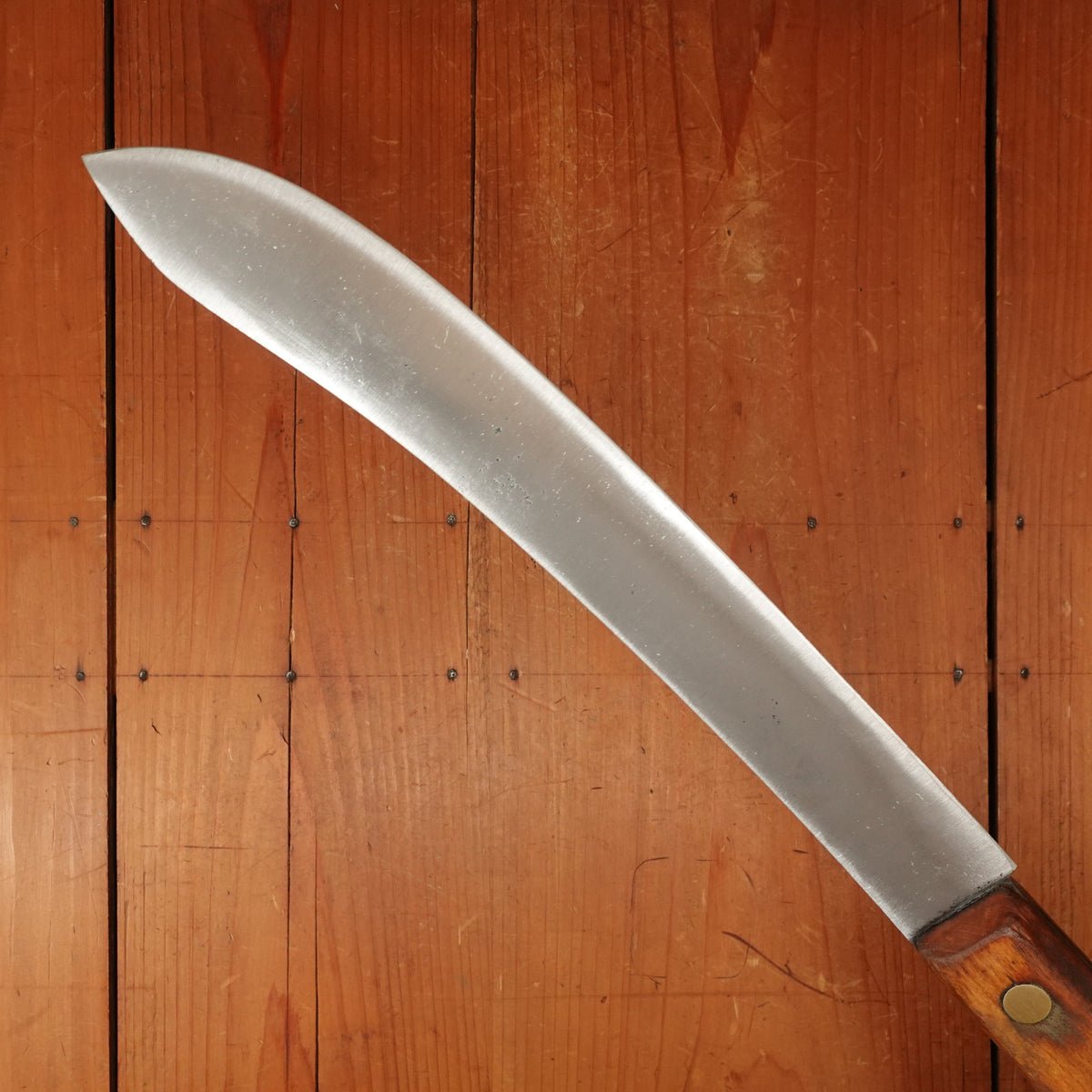 Unmarked (Foster Bros?) 11.75” Bullnose Scimitar Carbon Steel Beechwood USA 1930’s-50’s