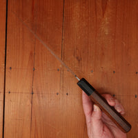 Trade In Yoshikazu Ikeda 210mm Gyuto Aogami 1 Suminagashi Bocote & Ebony Oct Handle Bocote Saya