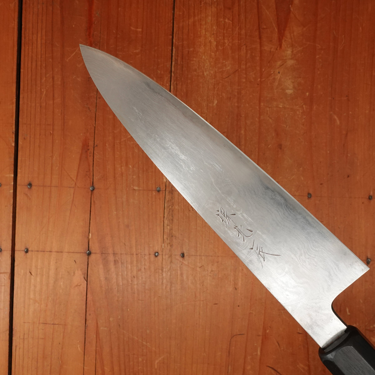 Trade In Yoshikazu Ikeda 210mm Gyuto Aogami 1 Suminagashi Bocote & Ebony Oct Handle Bocote Saya