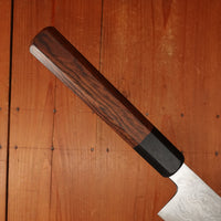 Trade In Yoshikazu Ikeda 210mm Gyuto Aogami 1 Suminagashi Bocote & Ebony Oct Handle Bocote Saya