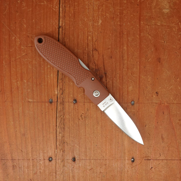 MOKI Coupe 58mm Folding Knife AUS-8 Lockback Grilon Cocoa Brown Handle