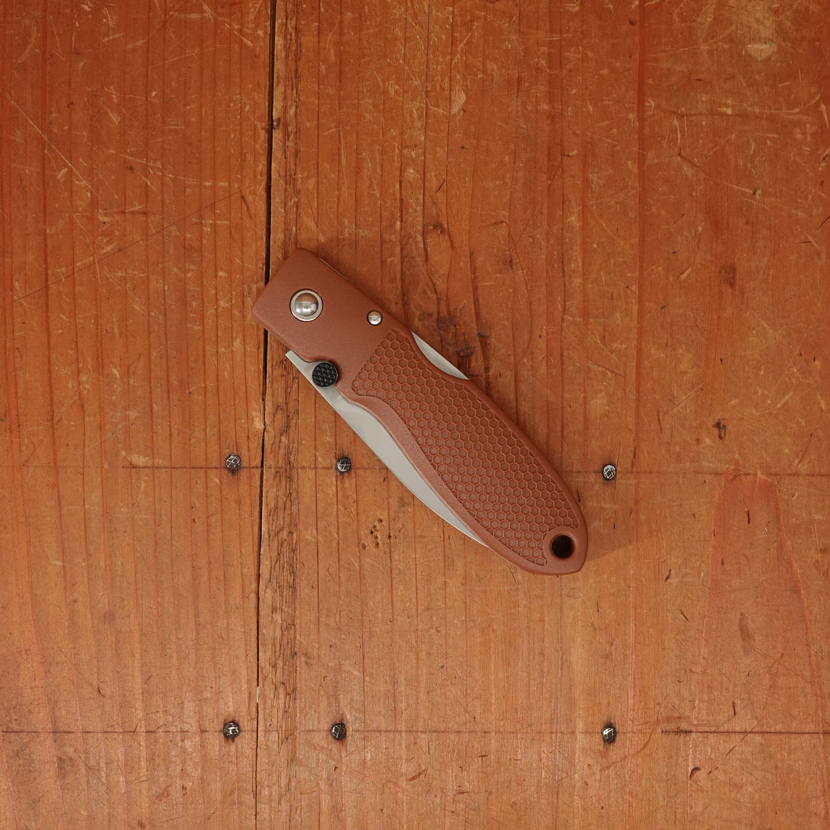 MOKI Coupe 58mm Folding Knife AUS-8 Lockback Grilon Cocoa Brown Handle