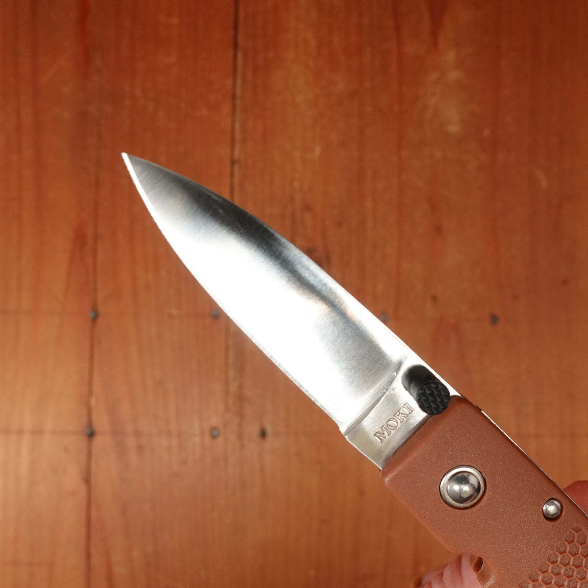 MOKI Coupe 58mm Folding Knife AUS-8 Lockback Grilon Cocoa Brown Handle