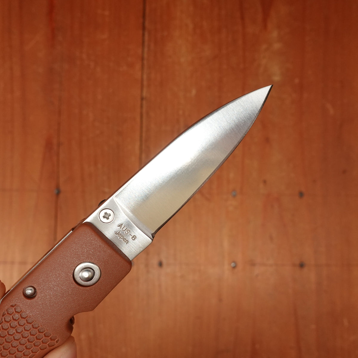 MOKI Coupe 58mm Folding Knife AUS-8 Lockback Grilon Cocoa Brown Handle
