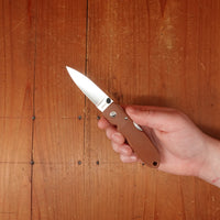 MOKI Coupe 58mm Folding Knife AUS-8 Lockback Grilon Cocoa Brown Handle