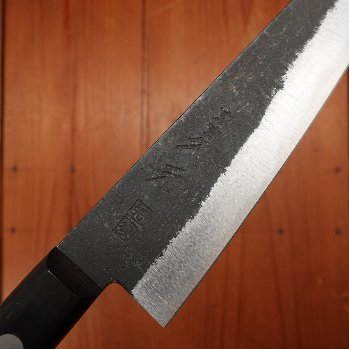 Morihei Hisamoto 135mm Petty Iron Clad Shirogami 1 Kurouchi Pakka Handle