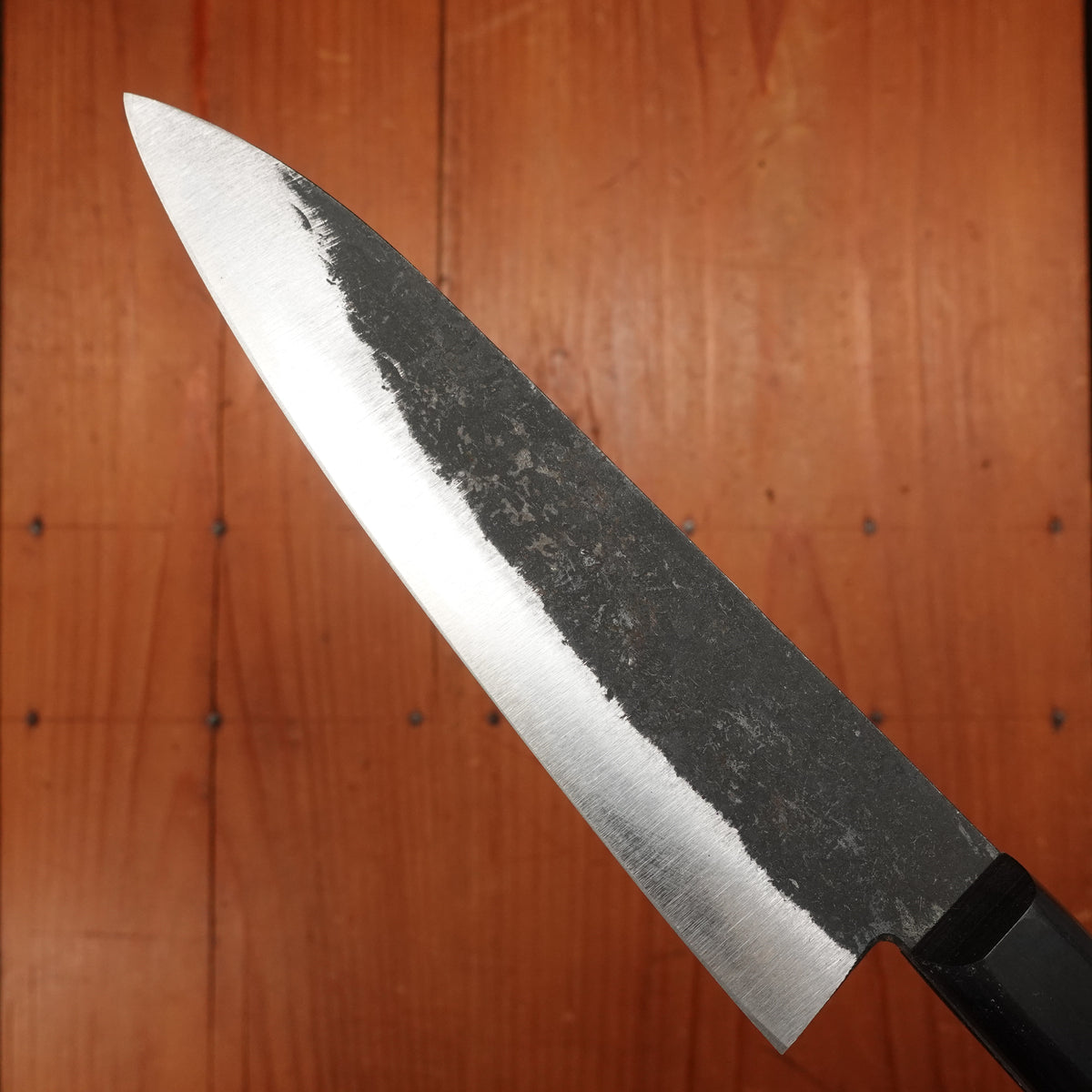 Morihei Hisamoto 135mm Petty Iron Clad Shirogami 1 Kurouchi Pakka Handle